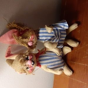 Vintage 1965 Annalee Mobilitee Dolls Posable Boy & Girl